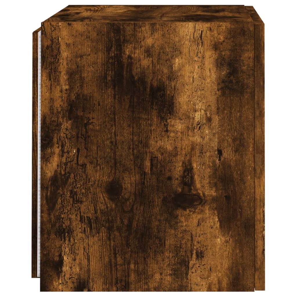 TV wall cabinets with LED lights 2 pcs. Smoked oak