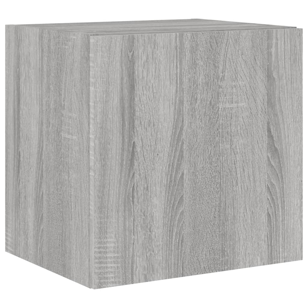 TV wall cabinet with LED lights Gray Sonoma 40.5x35x40 cm