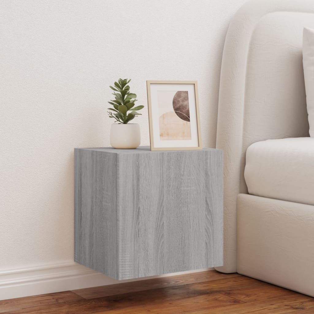 TV wall cabinet with LED lights Gray Sonoma 40.5x35x40 cm