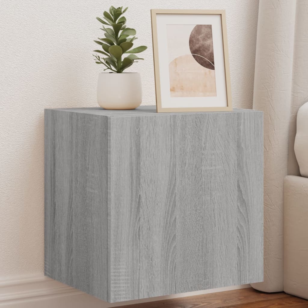 TV wall cabinet with LED lights Gray Sonoma 40.5x35x40 cm