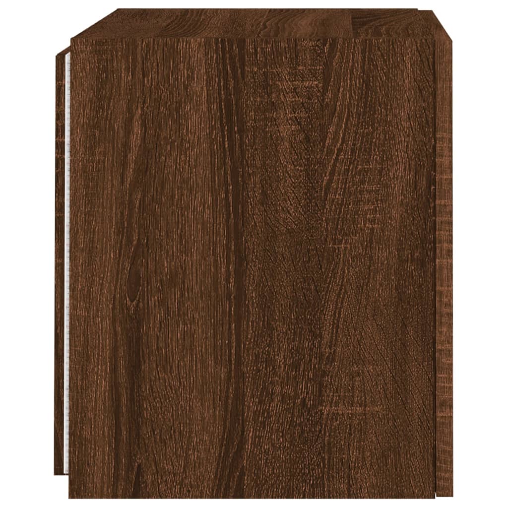 TV wall cabinets with LED lights 2 pcs. Brown oak look