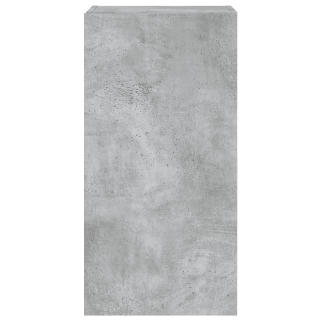 TV wall cabinet with LED lights concrete grey 40.5x35x80 cm