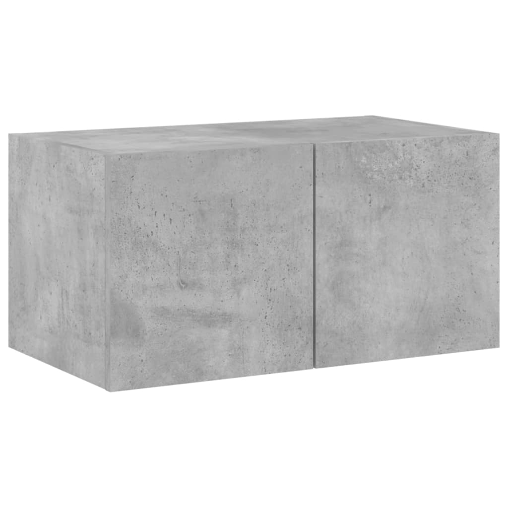TV wall cabinet with LED lights concrete grey 60x35x31 cm