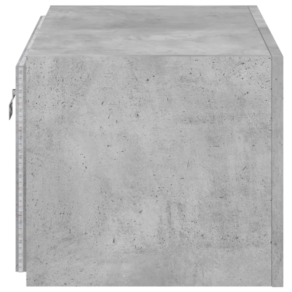 TV wall cabinet with LED lights concrete grey 60x35x31 cm