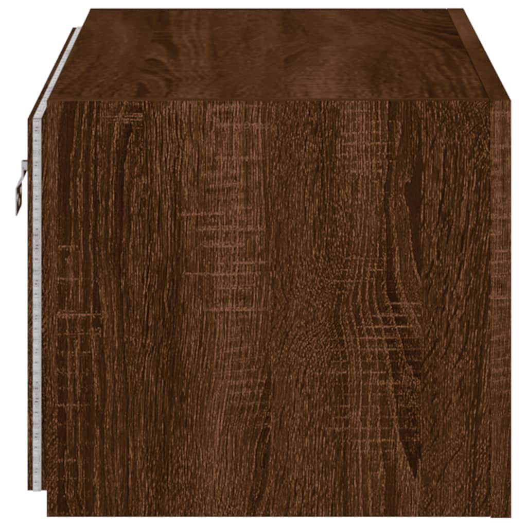 TV wall cabinet with LED lights brown oak look 60x35x31 cm