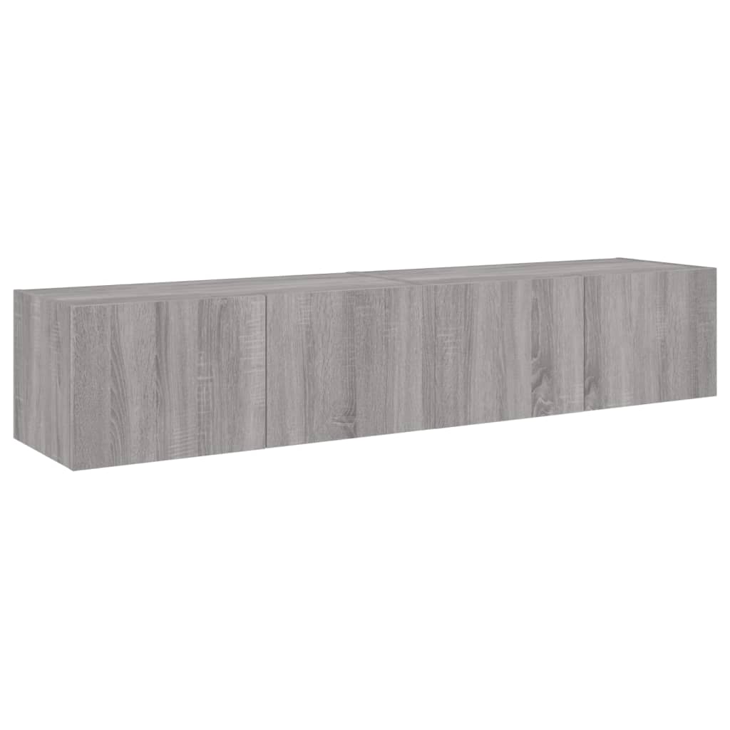 TV wall cabinets with LED lights 2 pcs. Gray Sonoma 80x35x31 cm