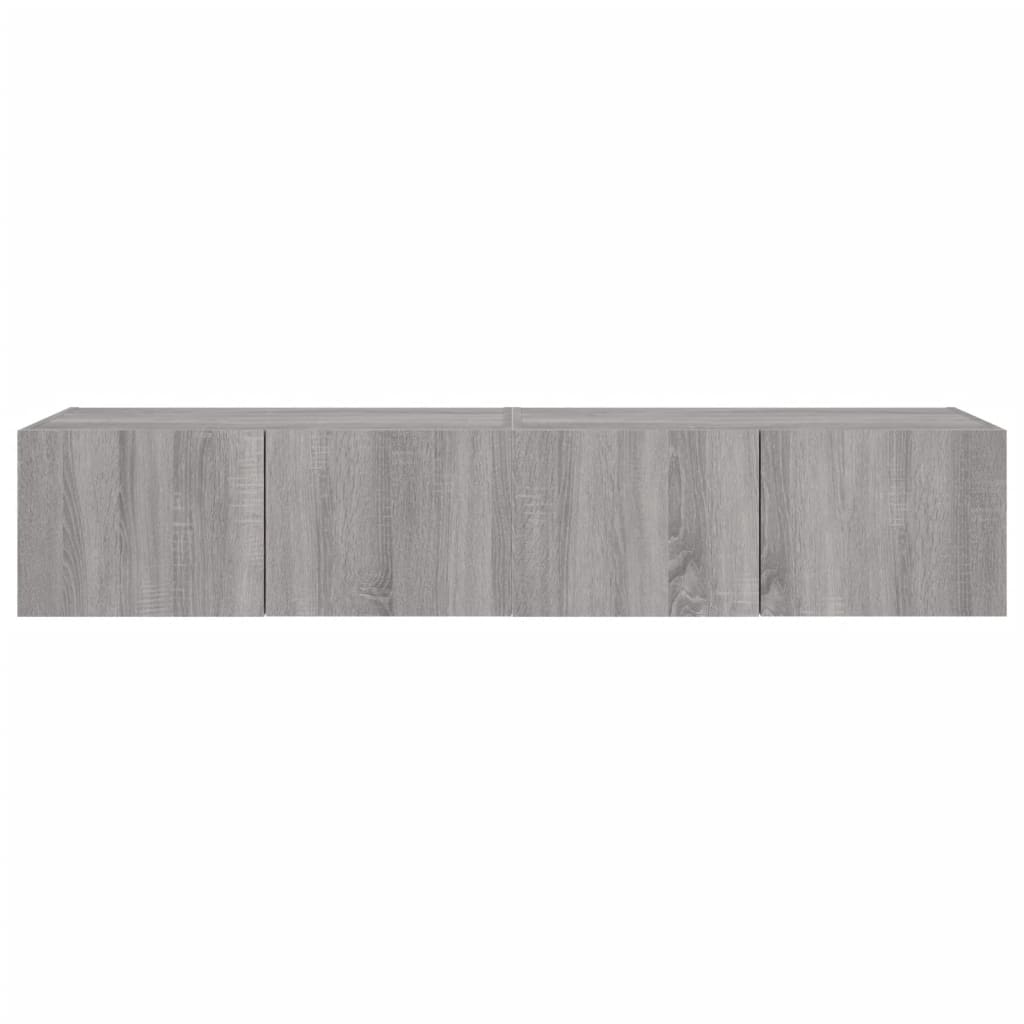 TV wall cabinets with LED lights 2 pcs. Gray Sonoma 80x35x31 cm