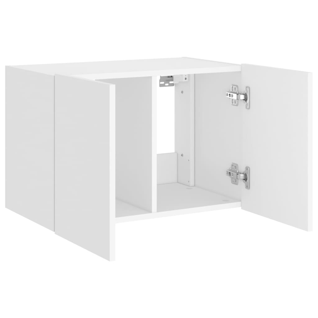 Meuble TV mural avec lumières LED blanc 60x35x41 cm