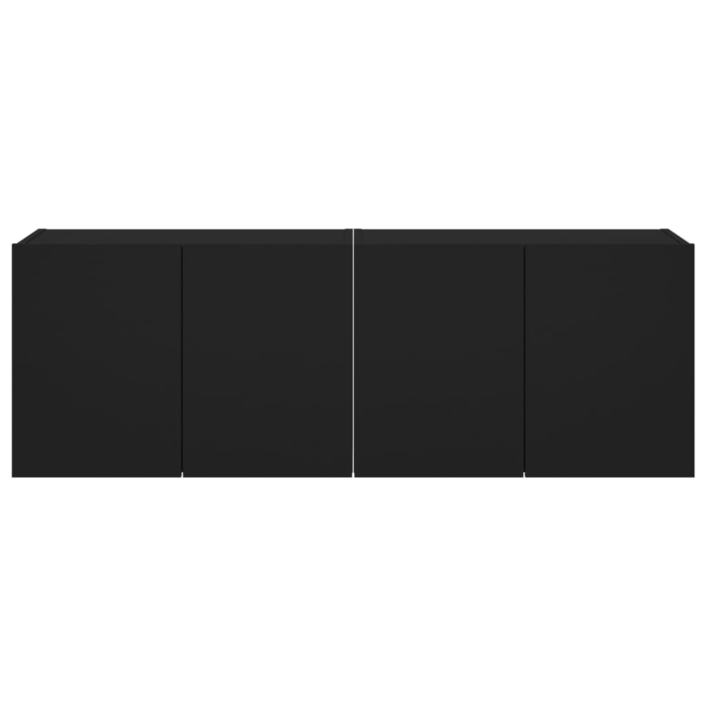 TV wall cabinets with LED lights 2 pcs. Black 60x35x41 cm
