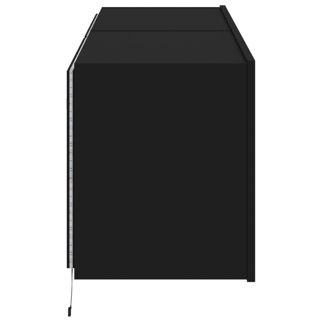 TV wall cabinets with LED lights 2 pcs. Black 60x35x41 cm