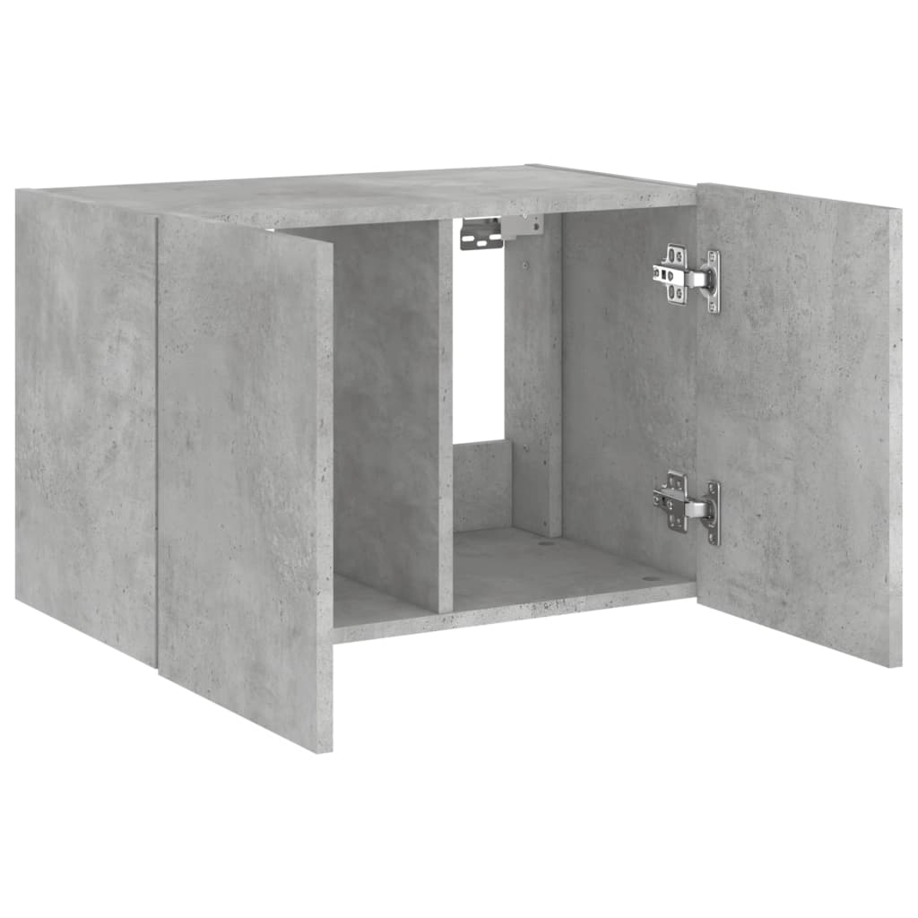 TV wall cabinet with LED lights concrete grey 60x35x41 cm