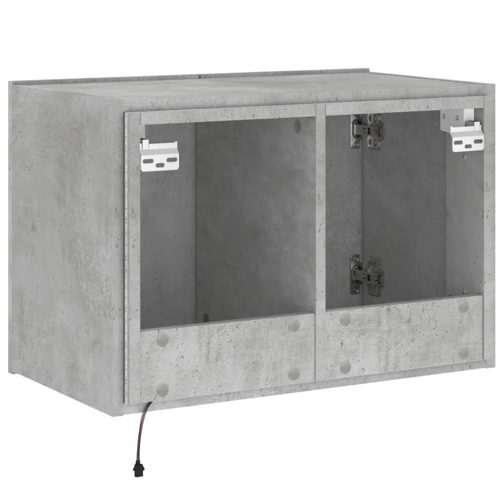 TV wall cabinet with LED lights concrete grey 60x35x41 cm