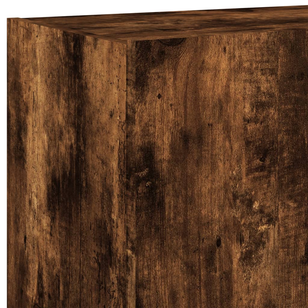 TV wall cabinets with LED lights 2 pieces smoked oak 60x35x41cm