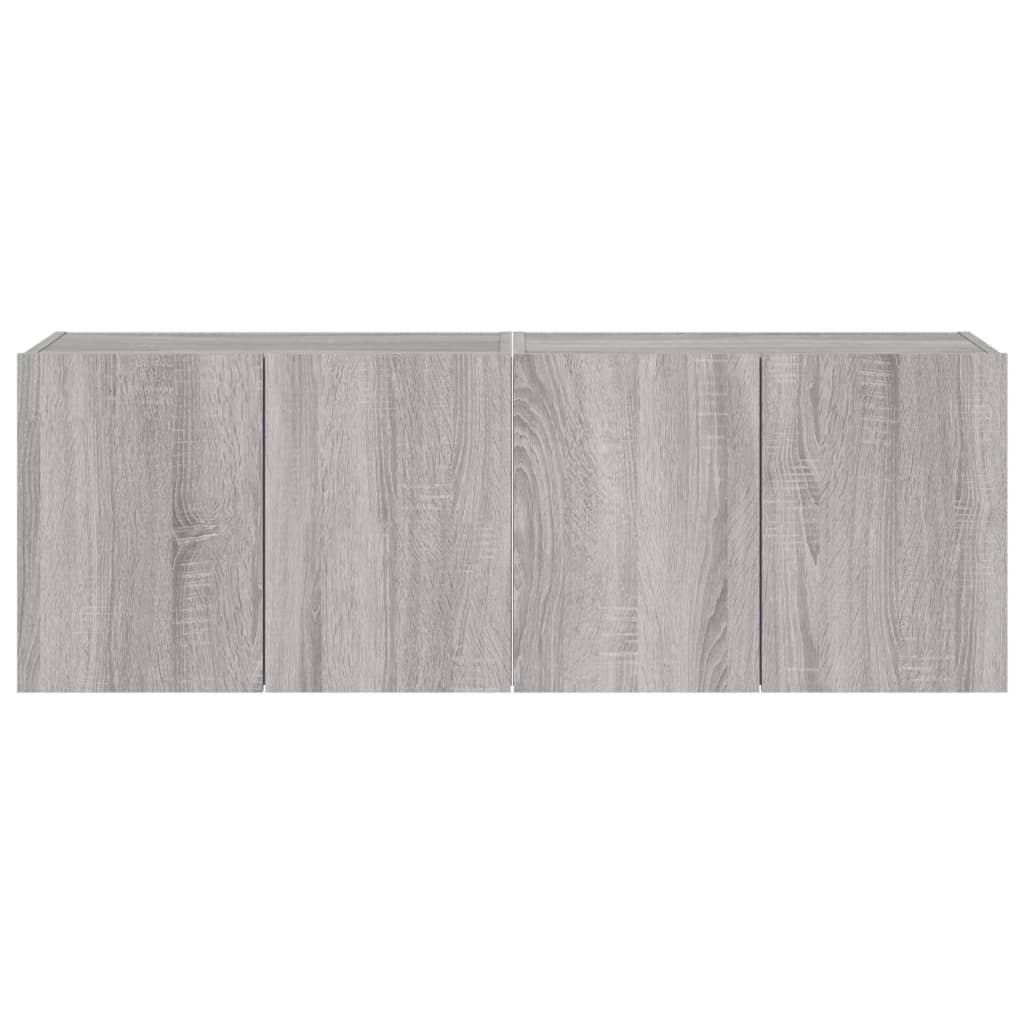 TV wall cabinets with LED lights 2 pcs. Gray Sonoma 60x35x41 cm
