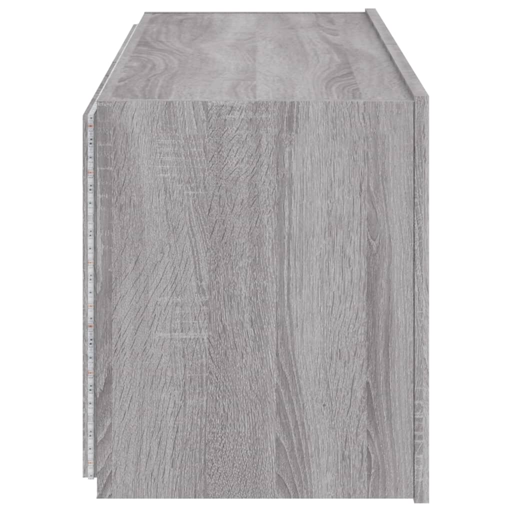 TV wall cabinets with LED lights 2 pcs. Gray Sonoma 60x35x41 cm