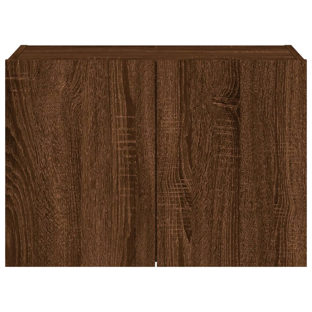 TV wall cabinet with LED lights brown oak look 60x35x41 cm