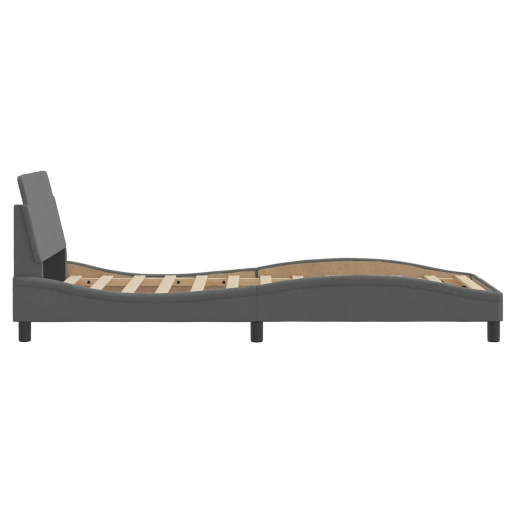 Bed frame without mattress dark grey 80x200 cm fabric