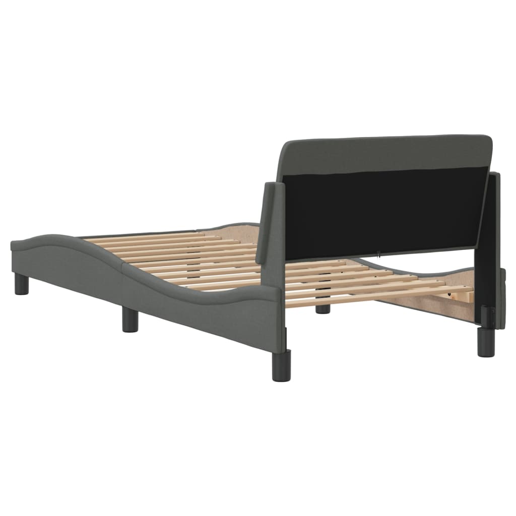Bed frame without mattress dark grey 80x200 cm fabric