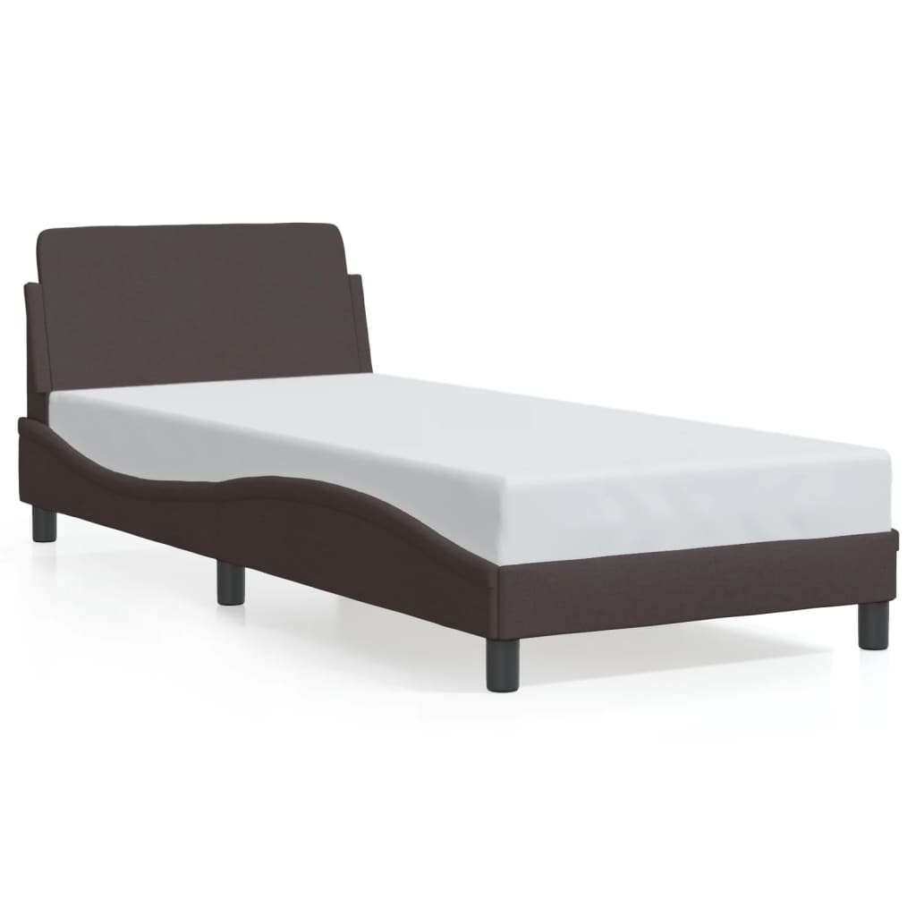 Bettgestell "Dover" Dunkelbraun 80x200 cm Stoff