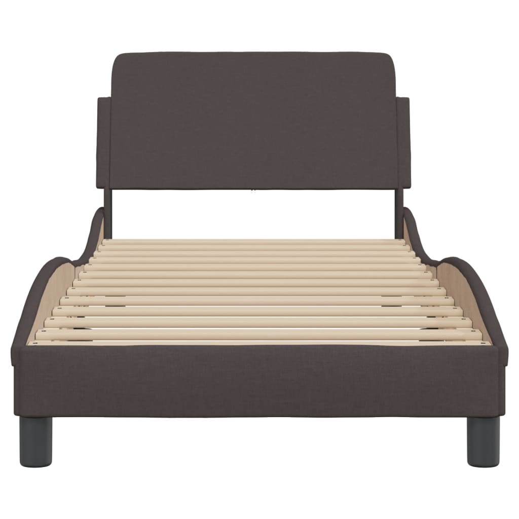 Bettgestell "Dover" Dunkelbraun 80x200 cm Stoff