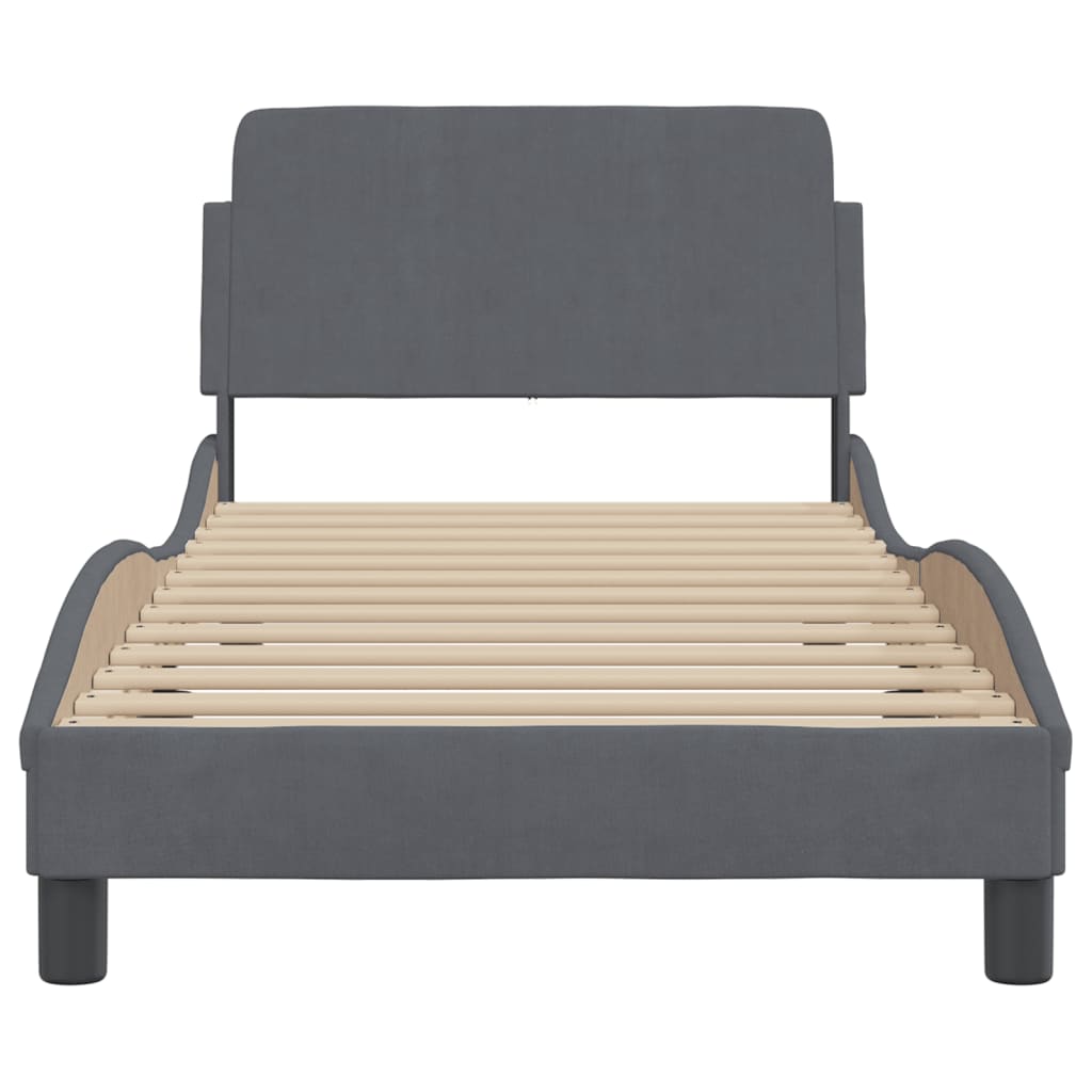 Bettgestell "Dover" Dunkelgrau 80x200 cm Samt