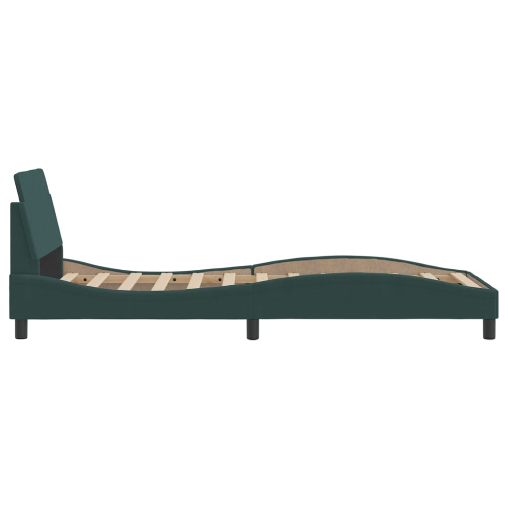 Bed frame without mattress dark green 80x200 cm velvet