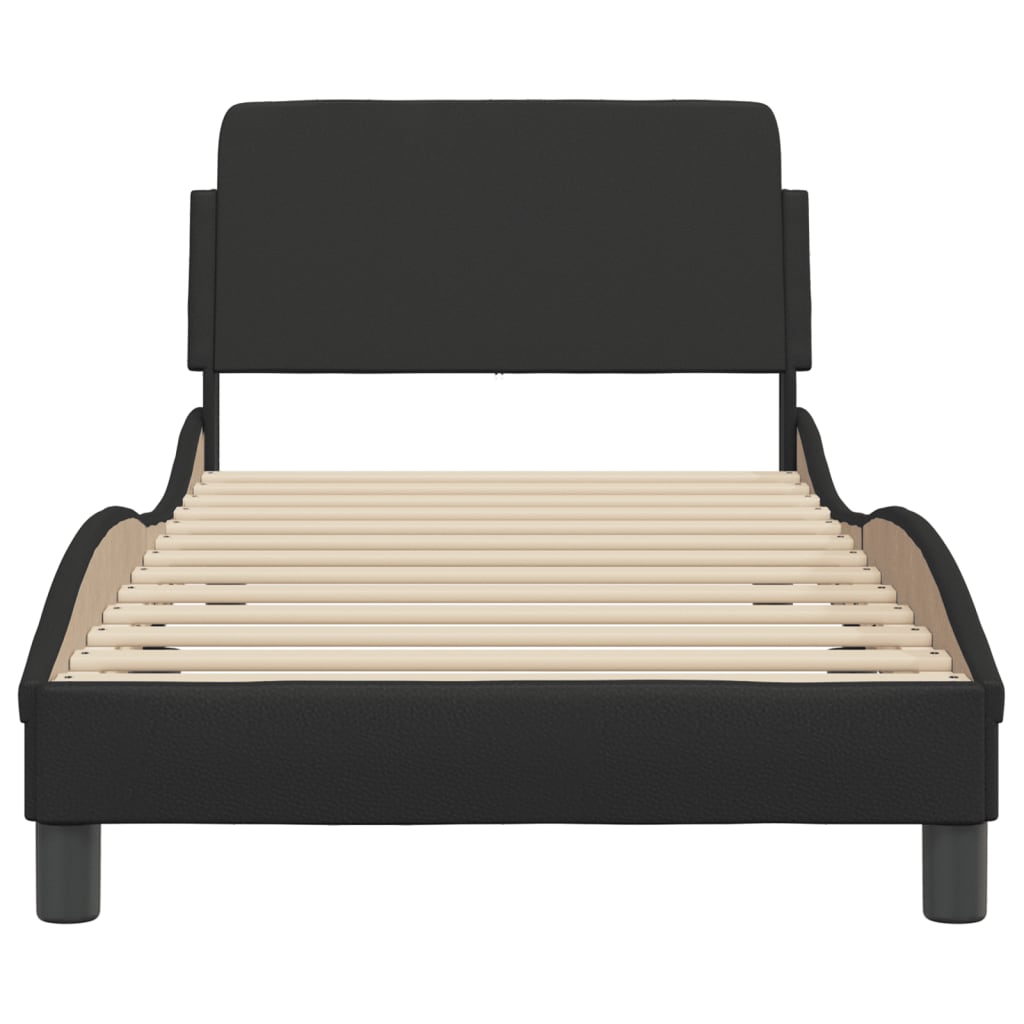 Cadre de lit "Dover" noir 80x200 cm simili cuir