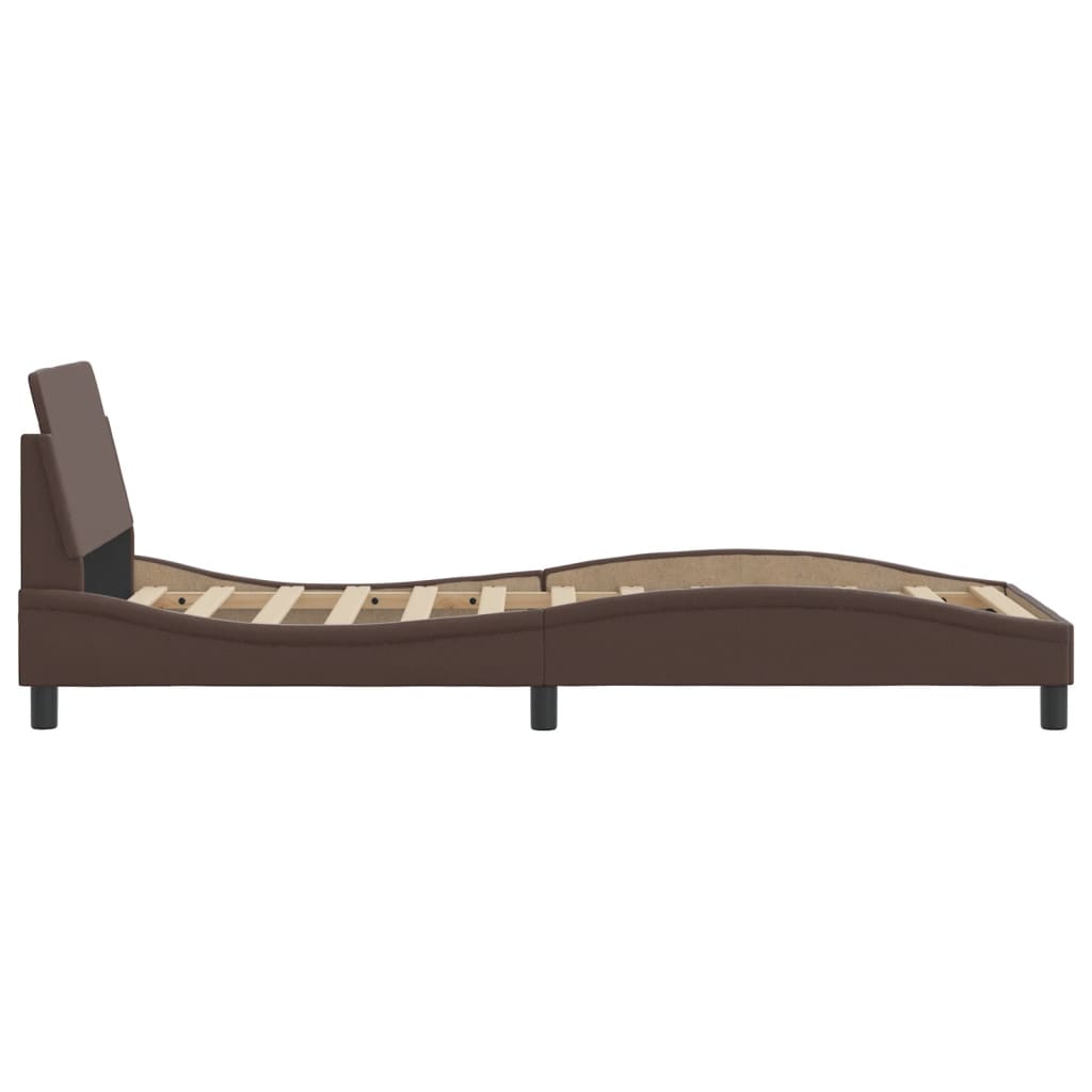 Bed frame with headboard brown 80x200 cm artificial leather