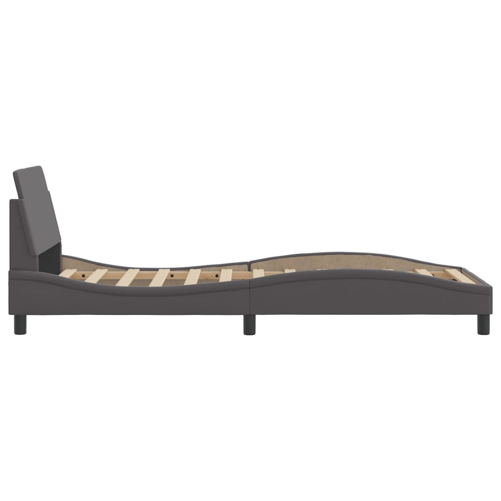 Bed frame with headboard gray 80x200 cm artificial leather