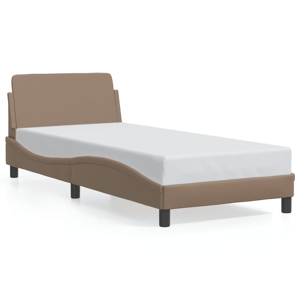 Bed frame with headboard cappuccino brown 80x200 cm artificial leather