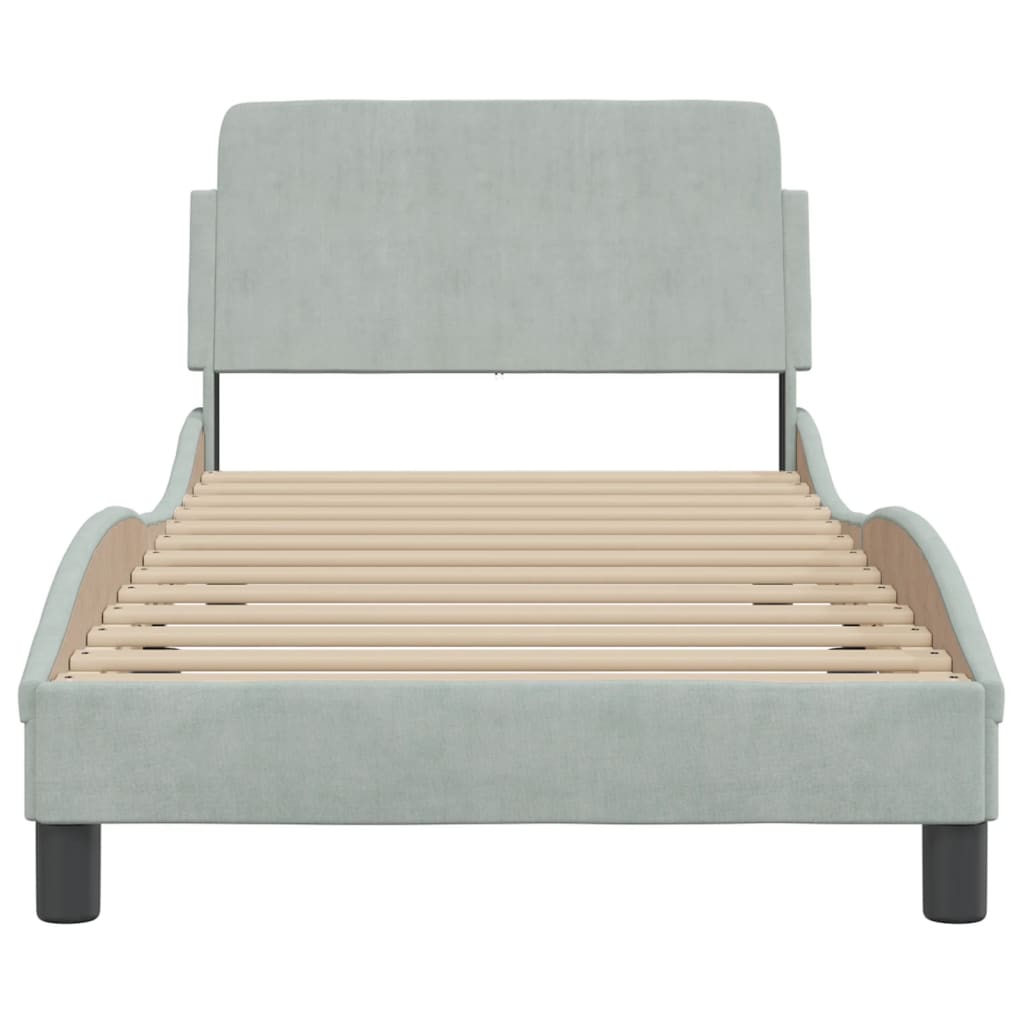 Bettgestell "Dover" Hellgrau 90x190 cm Samt