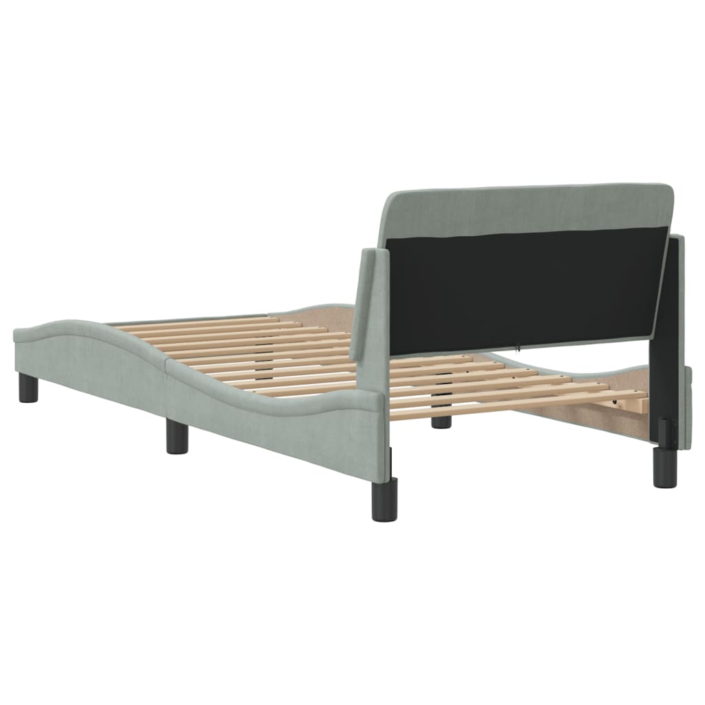 Bettgestell "Dover" Hellgrau 90x190 cm Samt