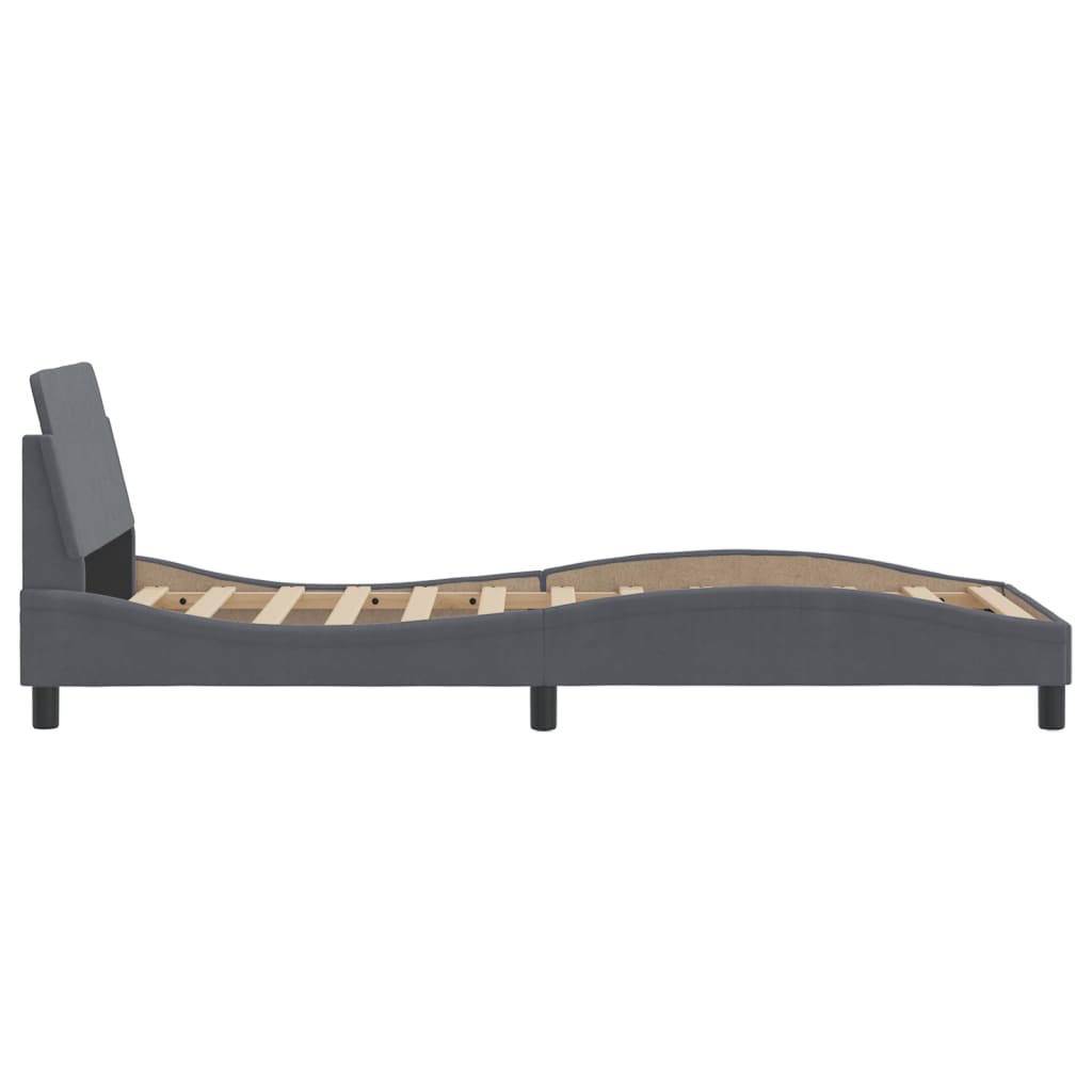Bed frame without mattress dark grey 90x190 cm velvet