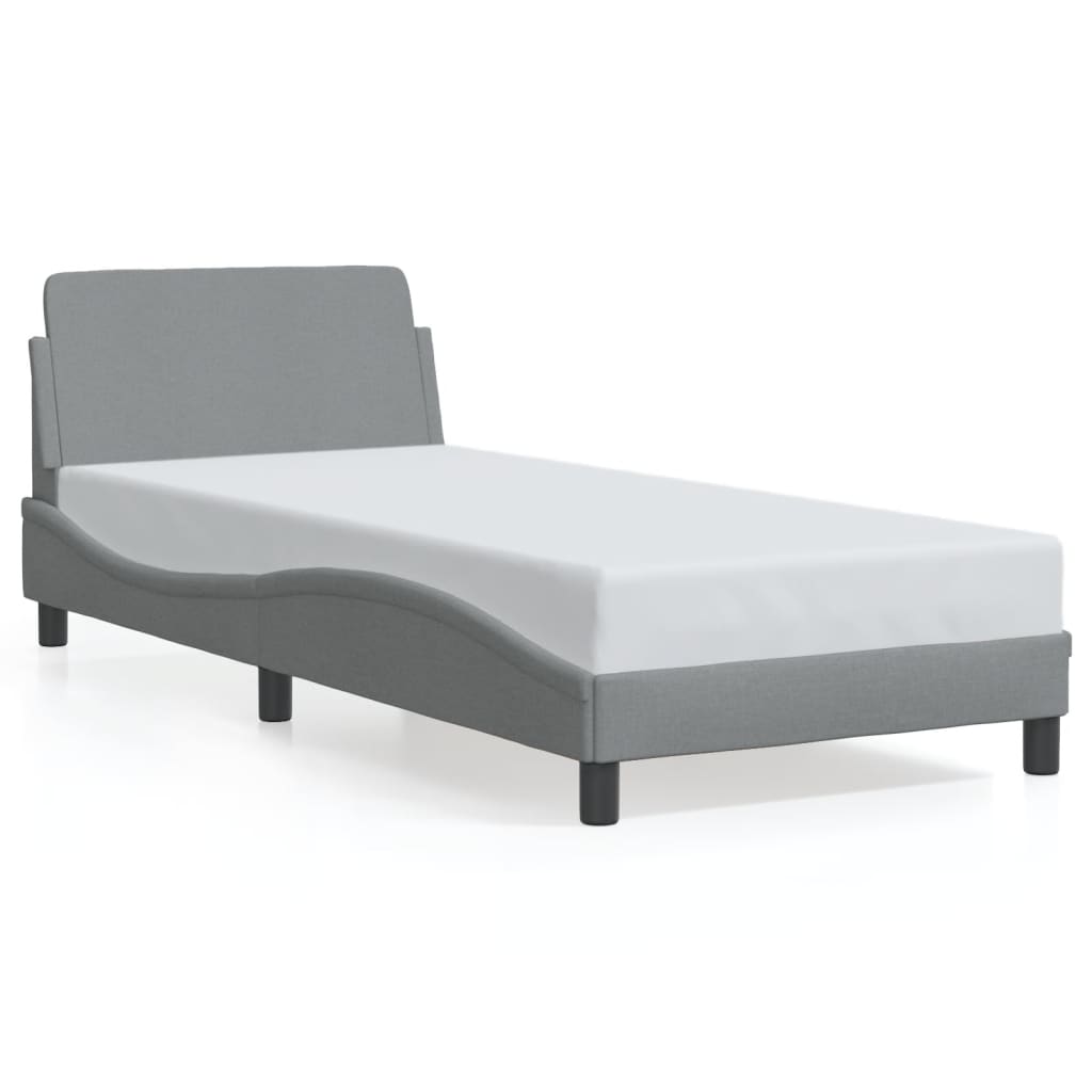 Bettgestell "Dover" Hellgrau 90x200 cm Stoff
