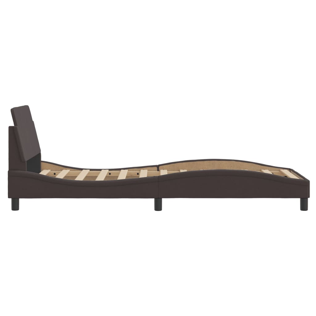 Bed frame without mattress dark brown 90x200 cm fabric