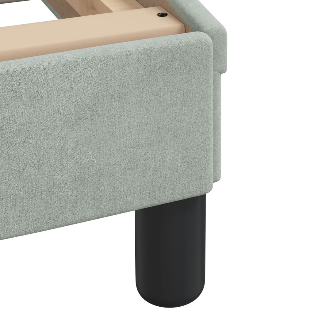 Bed frame without mattress light grey 90x200 cm velvet