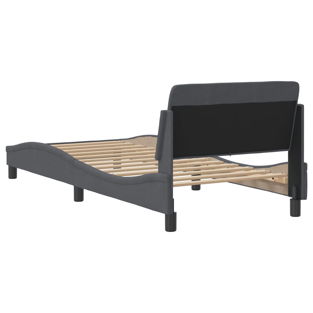 Bed frame without mattress dark grey 90x200 cm velvet