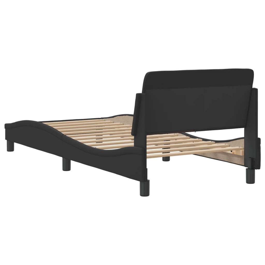Bettgestell "Dover" Schwarz 90x200 cm Kunstleder