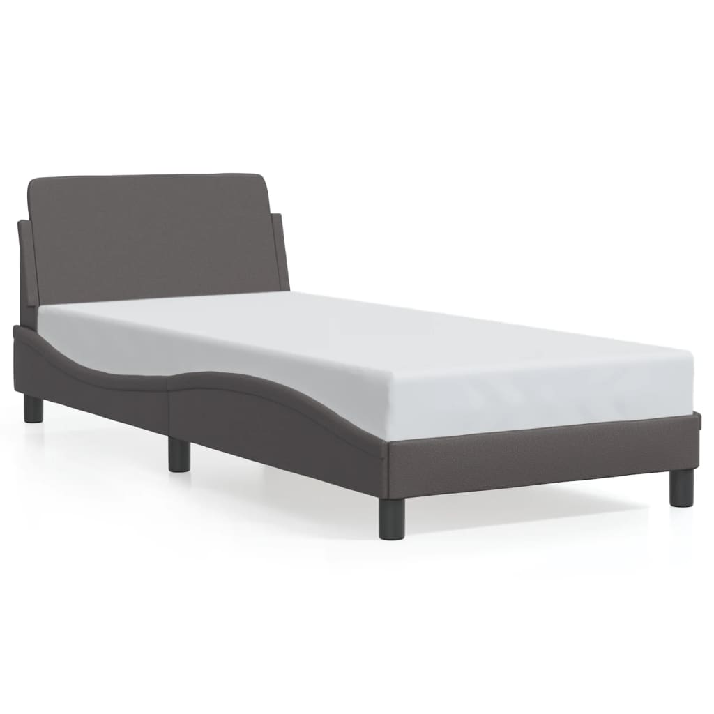 Bettgestell "Dover" Grau 90x200 cm Kunstleder