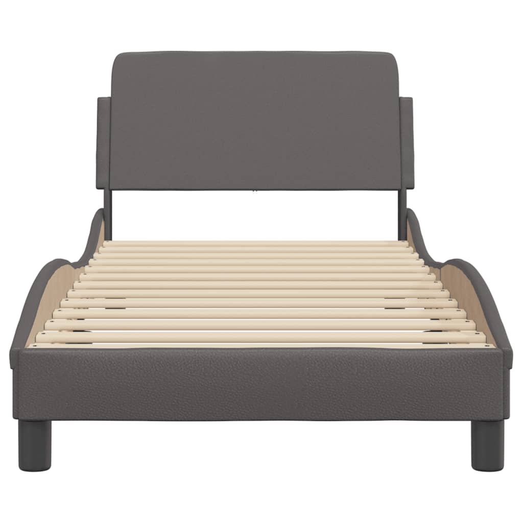 Bettgestell "Dover" Grau 90x200 cm Kunstleder