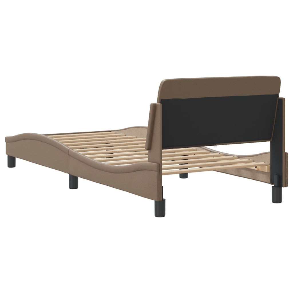 Bed frame with headboard cappuccino brown 90x200 cm artificial leather