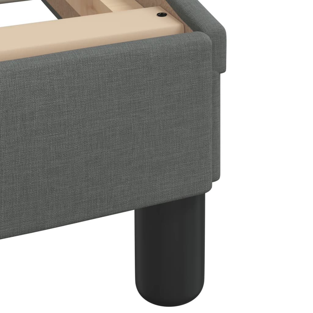 Bed frame without mattress dark grey 100x200 cm fabric