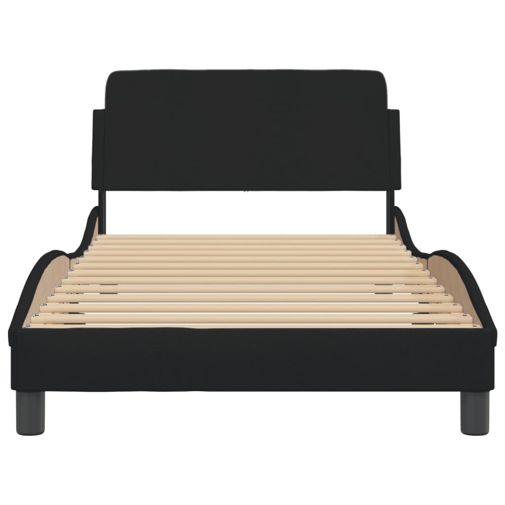 Bed frame without mattress Black 100x200 cm fabric