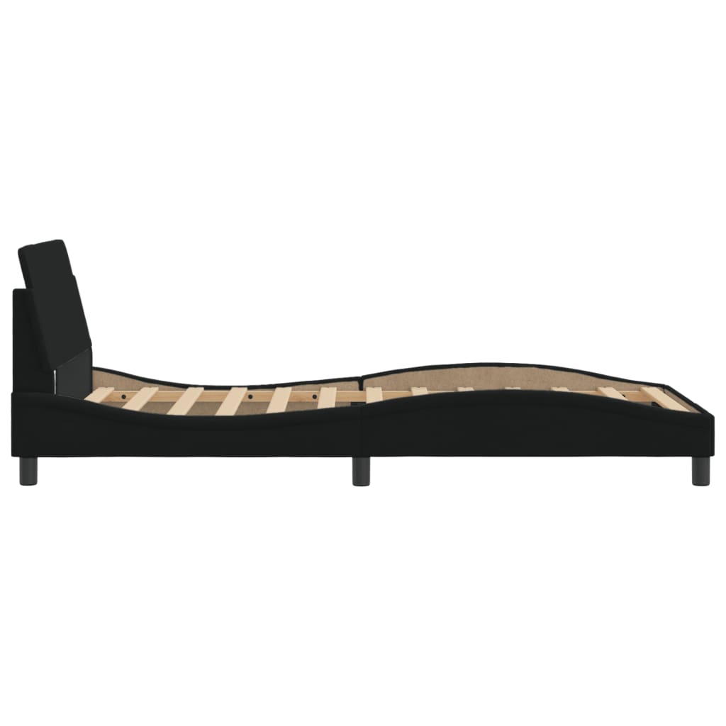 Bed frame without mattress Black 100x200 cm fabric