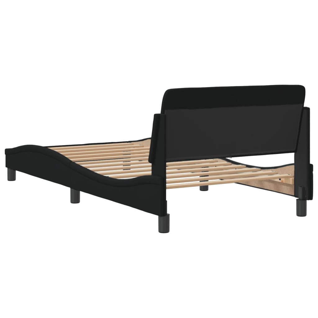 Bed frame without mattress Black 100x200 cm fabric