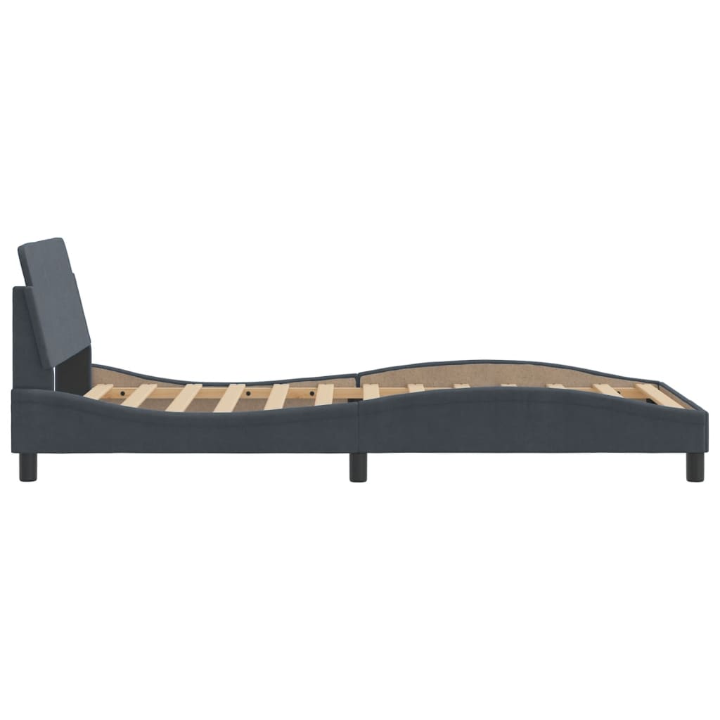 Bed frame without mattress dark grey 100x200 cm velvet