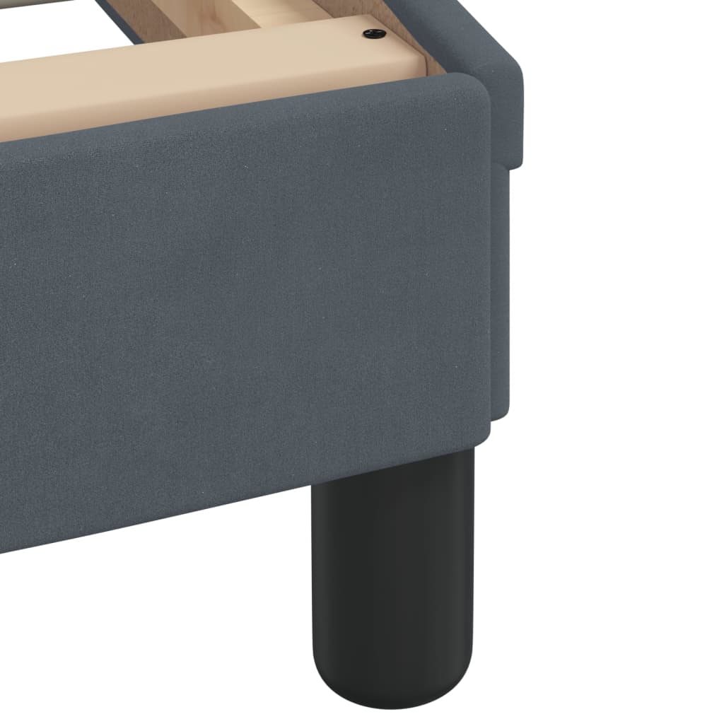 Bed frame without mattress dark grey 100x200 cm velvet