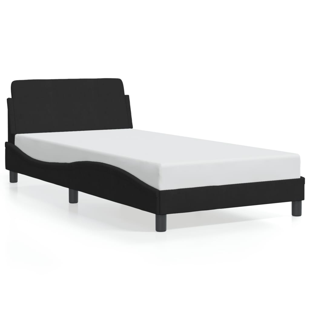 Bed frame without mattress Black 100x200 cm Velvet