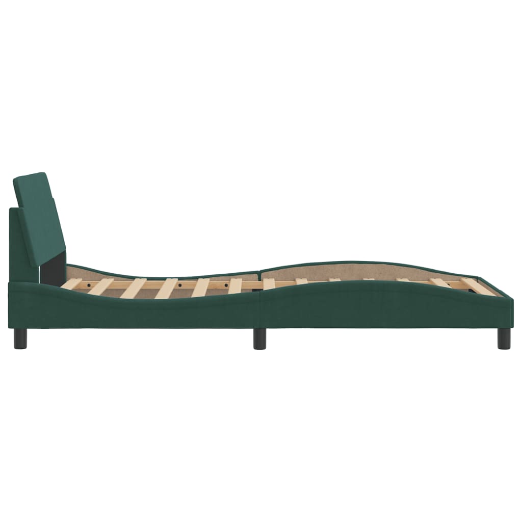 Bed frame without mattress dark green 100x200 cm velvet