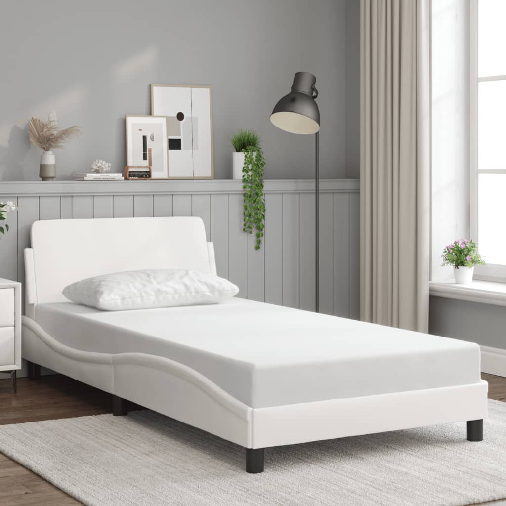 Cadre de lit "Dover" blanc 100x200 cm simili cuir